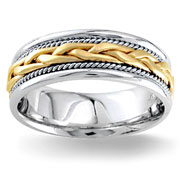 Hand Braided 7.00 mm Two Tone  Woven Wedding Band