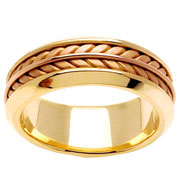 8mm Wheat Braid 14K Yellow Gold Wedding Band