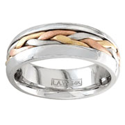 Hand Braided 7.00 mm 14K Tri Color Wedding Band