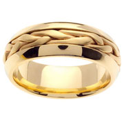 14K Yellow Gold 7mm Braided Wedding Ring