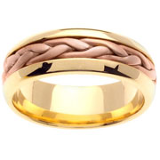 7mm Two Tone Rose and Yellow Gold 14K Wedding Band