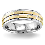 Two Tone 6.50 mm 14K Two Tone Gold Wedding Band