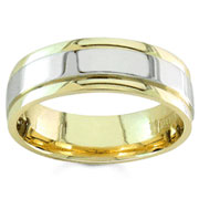 Two Tone 7.00 mm 14K Two Tone Gold Wedding Band