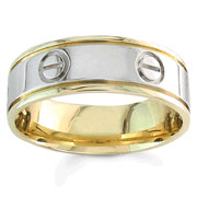 Two Tone 7.00 mm 14K Two Tone Gold Wedding Band