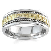 Hand Braided 8.00 mm 14K Two Tone Woven Wedding Band