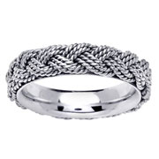 Triple Rope Braid 14K White Gold Band