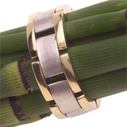 Flexible 14K Two Tone Wedding Band