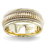 Hand Braided 8.00 mm 14K Two Tone Wedding Band