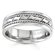 Hand Braided 6.00 mm 14K White Gold Wedding Band