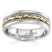 Hand Braided 6.00 mm 14K Two Tone Wedding Band