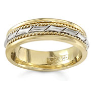 Hand Braided 6.00 mm14K Two tone Wedding Band