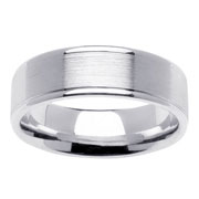 5mm Flat Brushed 14K White Gold Wedding Band