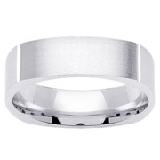 6mm 14K White Gold Brush Finish Wedding Band