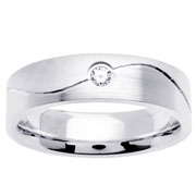 Brush Finish Contour Diamond 14K Wedding Band