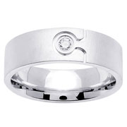 Designer 14K White Gold Diamond Wedding Band
