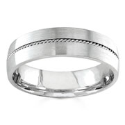 Hand Braided 6.00 mm 14K White Gold Wedding Band