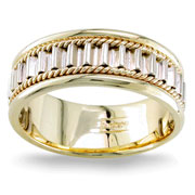 Hand Braided 7.00 mm 14K Two Tone Wedding Band