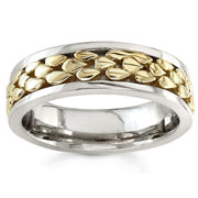 7.00 mm 14K Two Tone Wedding Band