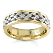 7.00 mm 14K Two Tone Wedding Band