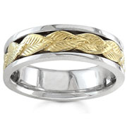 7.00 mm 14K Two Tone Wedding Band