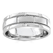 Designer 7.00 mm 14K White Gold Wedding Band