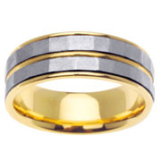 Two Row 14K Two Tone Wedding Band
