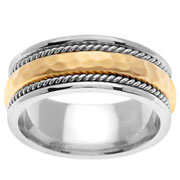 Hammer and Rope 14K Two Tone Wedding Band