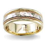 Hand Braided 8.00 mm 14K Two Tone Wedding Band