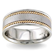 Hand Braided 8.00 mm 14K Two Tone Wedding Band