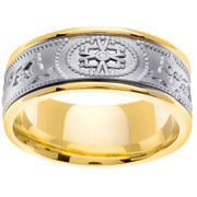 Celtic Design 14K Two Tone Wedding Band