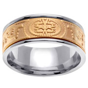 Two Tone 14K Celtic Design Wedding Band
