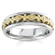6.00 mm 14K Two Tone Wedding Band