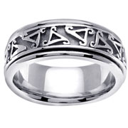 Carved Pattern Celtic 14K Wedding Band
