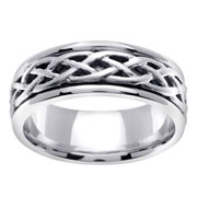 Celtic Weave 14K White Gold Band