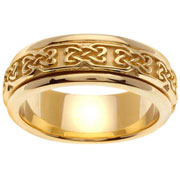 14K Yellow Gold Celtic Knot Pattern Wedding Ring