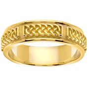 14K Yellow Gold Celtic Wedding Band