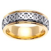 Celtic 14K Two Tone Wedding Band