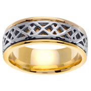14K Celtic Two Tone Wedding Band