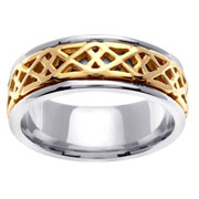 Celtic 14K Two Tone Wedding Band