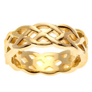Celtic Weave 14K Yellow Gold Band