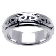 7mm Celtic Weave 14K White Gold Wedding Band