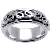 8mm Celtic Weave 14K White Gold Wedding Band