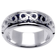 8mm Celtic 14K White Gold Wedding Band