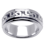 14K White Gold Celtic Wedding Band