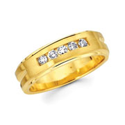 14K Yellow Gold Round Diamond Channel Set Ring