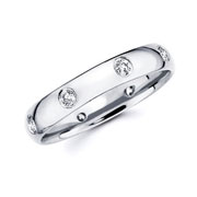 14K White Gold Bezel Diamond Eternity Wedding band