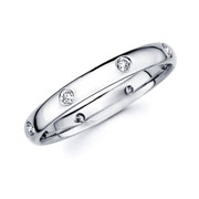 Bezel Set Round Diamond 14K White Gold Eternity Band