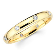 Bezel Set Round Diamond 14K Yellow Gold Eternity Band