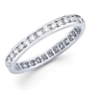 Channel Set Diamond Eternity Ring in 14K White Gold
