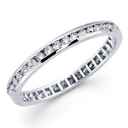 14K White Gold Channel Diamond Eternity Ring